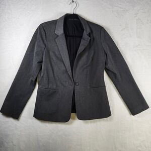 Express Women's Blazer Jacket Gray One Button‎ Career Business Suit Coat Size 14